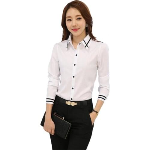 Women Fashion Shirt Turn Down Collar Long Sleeve Blouse Single-breasted Office Shirt Блузки 2021 All-match