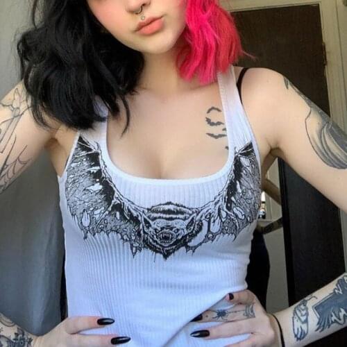 Goth Dark Casual Animal Print Fashion Womens Tops Summer Bodycon 2021 Basic Streetwear Hot Night Club U-Neck Crop Top Backless