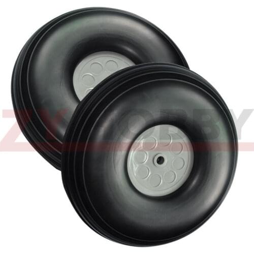 1 pair of 3.5" (D88.9xH32xD5mm) RC Airplane PU Wheel with Plastic Hub NEW