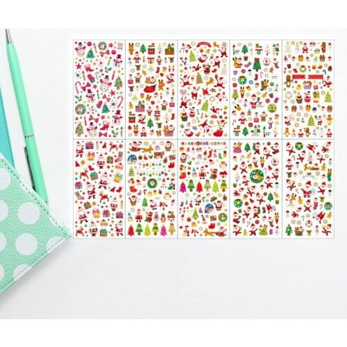 1pc 19X10cm Christmas Children DIY Stickers 2021 New Year Christmas Decorations for Home Ornaments Xmas Noel Gifts Navidad decor