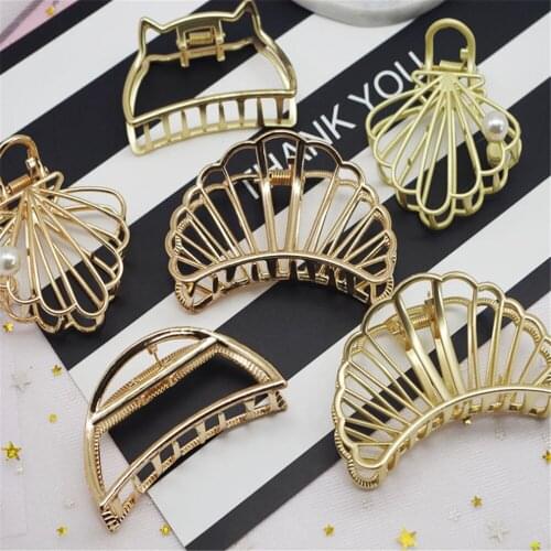 1 pc Hair Claws for Women Hair Barrette Hairpin Crab Metal Hair Claw Clips for Women Hair Accessories Headwear Ornament