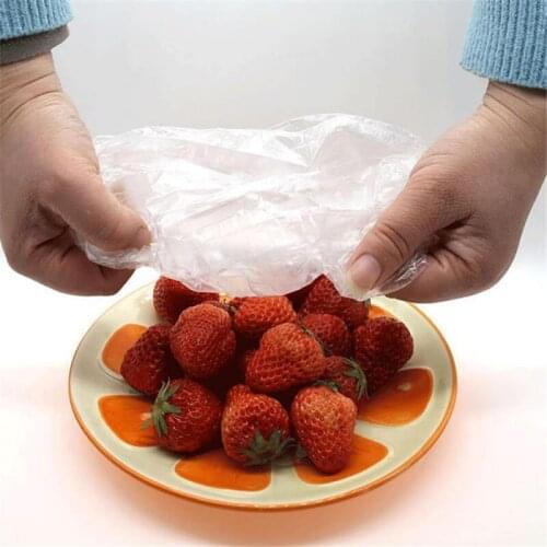 100pcs Disposable Bowl Cover Elastic Food Dustproof Cover Food Plastic Bag Food Fresh Keeping Bag For Refrigerator Kitchen Tools