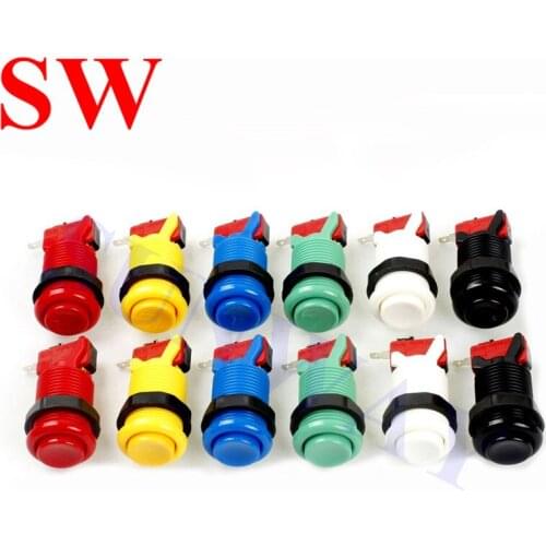 12 Pcs/lot Blue Happ Style Push Button + Micro Switch For Arcade DIY Parts MAME Game & Arcade Sticks USB Connector Joystick DIY