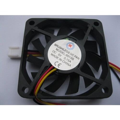 4 pcs Brushless DC Cooling Fan 5V 6010S 11 Blade 60x60x10mm 3 Wires Sleeve-bearing