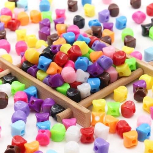 200pcs 9mm four corners candy color beads handmade toy set loose bead headdress dress shoes DIY cream bracelet beaded material