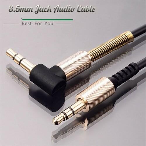 3.5mm Audio Cable Male to Male Nylon Braid 90 Degree Right Angle Aux Cord For Phone Tablet PC Phone to Car Speaker Accessories