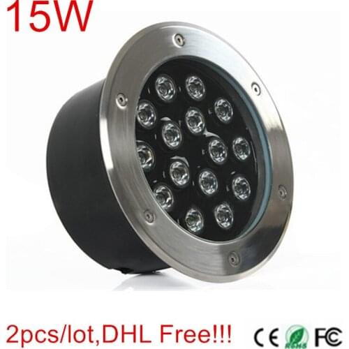 Free ship 2pcs 15W led floor lighting AC85~265V/DC12V waterproof IP67 outdoor recessed lighting DC24V LED underground light