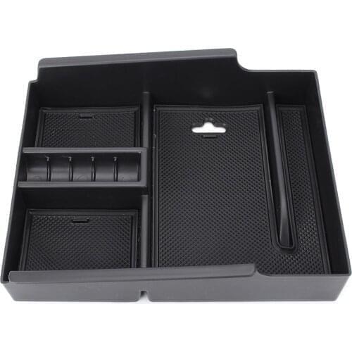 Black ABS Car Interior Armrest Storage Box Holder For Toyota Alphard 2015 2016 2017