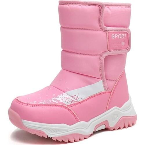 Childrens snow boots 2020 high quality waterproof boys girls winter boots warm plush kids winter shoes non-slip