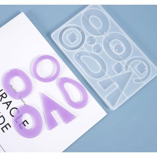 Geometric Crystal Epoxy Mold Resin Dangle Earring Pendant Mold Casting Silicone Molds Decoration Craft Jewelry Making Tool