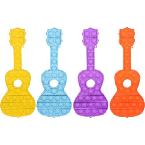 Guitar Push Bubble Sensory Toys Anti-stress Squeeze Toys Desktop Puzzles Toys Stress Relieve Educational for Adults Kids