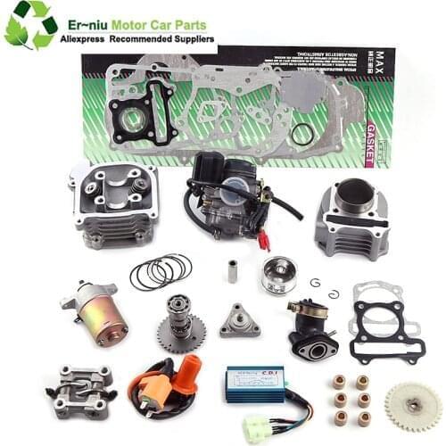 GY6 50 60 100 80cc 50mm 39mm 47mm QMB139 137QMA 4 STROKE CYLINDER KIT Head Racing Camshaft Rollers Oil Gear Rings Arms Assemly