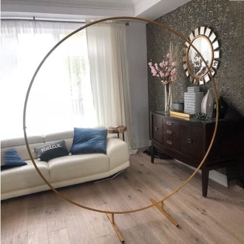 Round Metal Iron arch wedding backdrop stand wedding arch birthday party decor artificial Flower balloon Stand shelf door arch