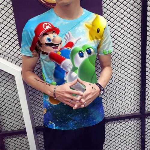 2021 summer fashion new anime cartoon big nose 3D printing pattern mens and womens short-sleeved casual T-shirts