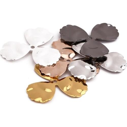 20.5 * 0.3mm wave clover flower copper hanging piece DIY necklace pendant copper jewelry accessory hole flower piece