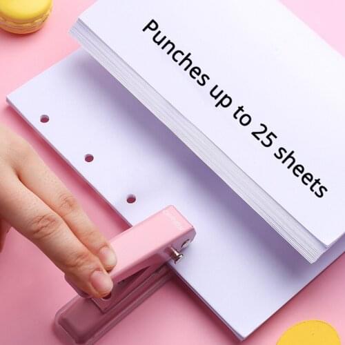 Candy Color Metal Single Hole Punch School Paper Cutter Loose-Leaf Binder Punches DIY Tool Office Binding Supplies