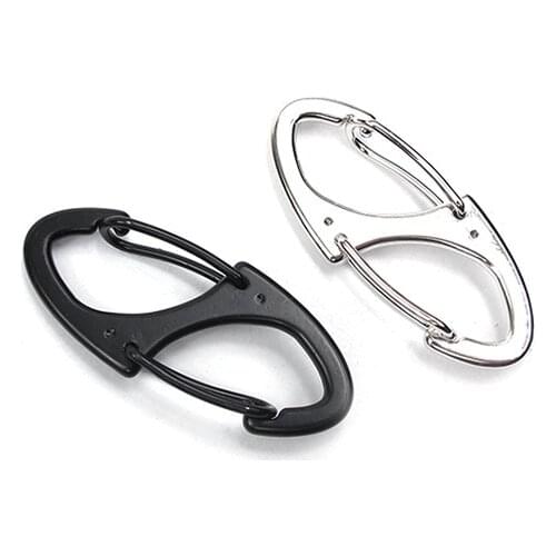 10PCS Portable Light Mini 8 Shape Oval Hang Buckle Fast Hook Keychain Key Chain Ring Buckle Carabiner Accessories EDC Tool