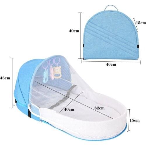 Multifunction Portable Baby Bed Travel Sun Protection Mosquito Net Baby Cribs Foldable Breathable Mummy Bag Baby Nest Bed 227