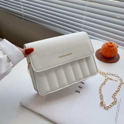 Fashion Women Embossed PU Leather Shoulder Crossbody Messenger Bag Casual Ladies Solid Color Chain Small Flap Handbags Purse