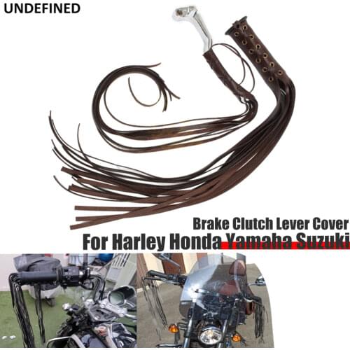 22/25mm Motorcycle Hand Grips Leather Fringe Brake Lever Cover for Harley Indian Chief Classic Cruiser Chopper Cafe Racer Custom