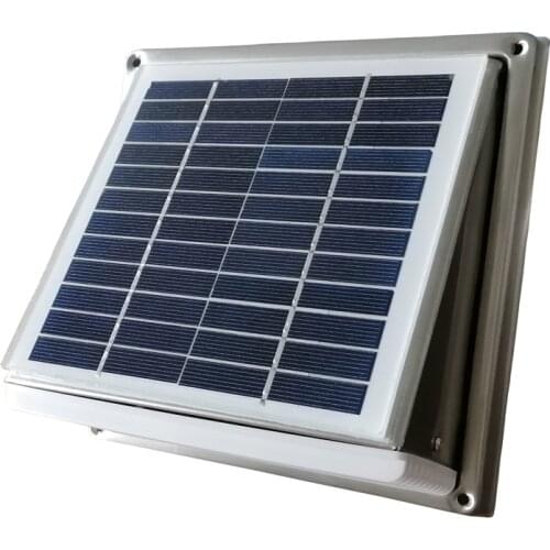 STAINLESS STEEL SOLAR WALL FAN 120mm VENT EXTRACTOR 68CFM USED FOR SHED