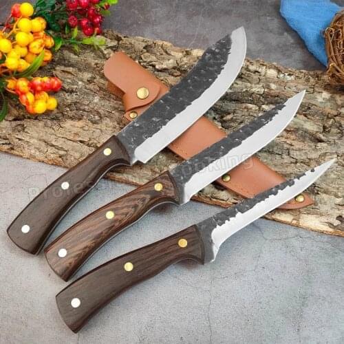 Hand-forged stainless steel boning knife Meat cleaver Outdoor set Household kitchen cooking tools Slicing knife