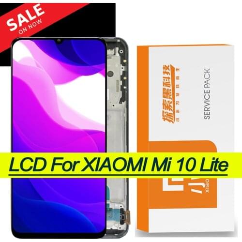 Original 6.57'' Display With frame for Xiaomi Mi10 Lite LCD Touch Screen Digitizer Assembly Mi 10 Lite 5G Repair Parts