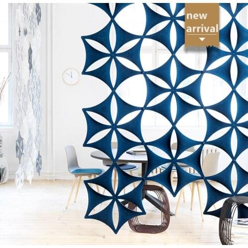 Custom Hexagon Ceiling Patition Suspension 100% Polyester Fiber Acoustic 3D Floral Sound-absorbing Decorative E0 Grade 41 Colors