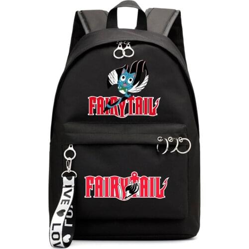 Casual Rucksack Fairy Tail Fashion Packsack Boys Girls Schoolbag Zipper Backpack Shoulders Laptop Bag Teenger Student Bookbag