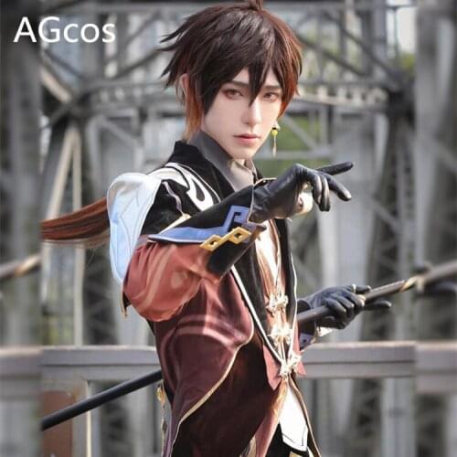 Presale!! Genshin Impact Zhongli Cosplay Costume Christmas Uniforms Sets Man Coat+Top+Pants
