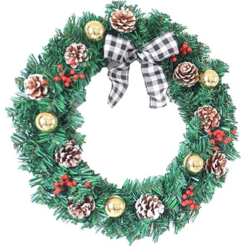 Christmas Wreath Door Hanging Wall Decor Santa Claus Elk Snowman Ornaments Home Christmas Hanging Decoration standard