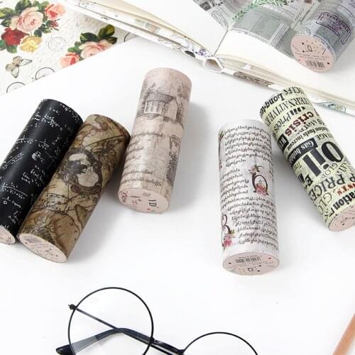 DIY Retro Letter Washi Tape Vintage Newspaper Style Tape Junk Journal Supplies Stickers Scrapbooking Decorative Tape 10cm*5m