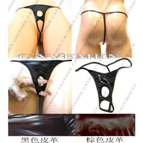 Taste Leatherwear and Furs Hole * 2936 *sexy men lingerie T-Back Thong G-String T pants Brief Underwear free shipping