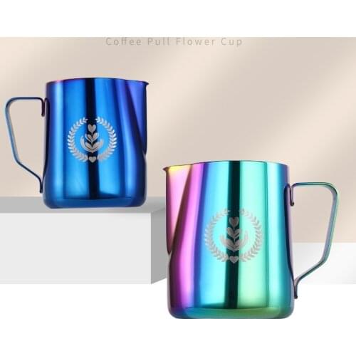 350ml/600ml Milk Jugs Stainless Steel Fancy Coffee Cylinder with Scale DIY Latte Coffee Cup Milk Pot Coffee Accessories