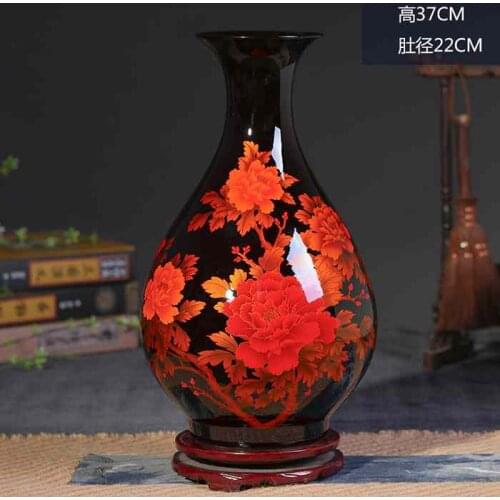 Crystal Glazed Peony Flower Ceramic Vases for Home decor
