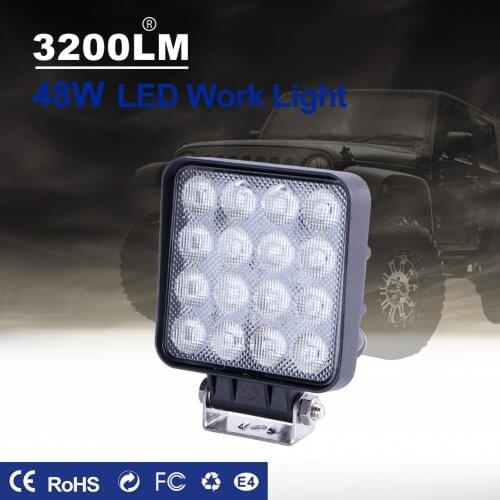 TC-X LED Work Light 16 x 3W Square Offroad12/24V Portable Flood Beam Motor Tractor Truck Car Styling Wholesale