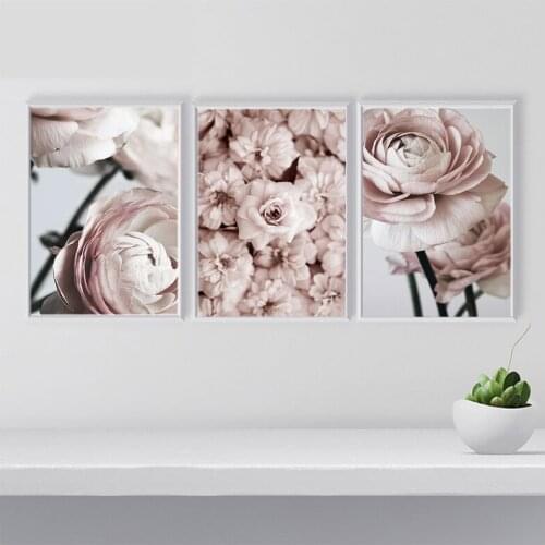 Triptych diamond embroidery Bloom Peony Nordic panel set of 3 Wall Art diamond mosaic Painting by Numbers flower stickerZP-3593