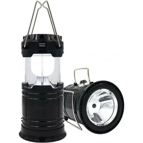 Solar Rechargable Solar Powered Fan Camping Flashlight Solar Panel Camping Rechargeable Searchlight Usb Charger