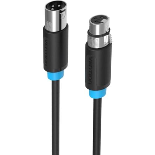 XLR 3Pin Mic Microphone Audio Male to Female Extension Cable Black