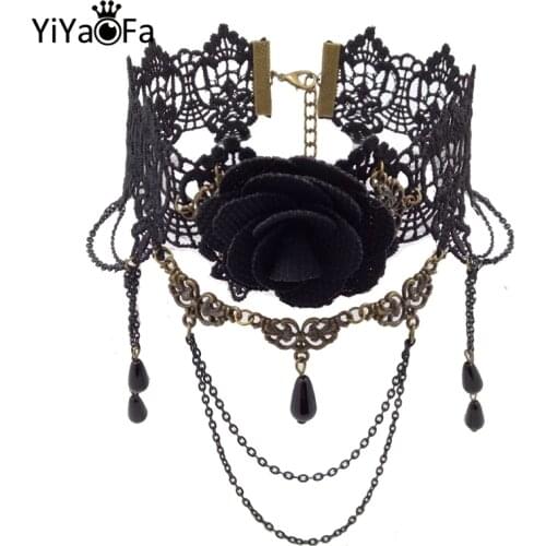 YiYaoFa Choker Necklace Gothic Jewelry False Collar Statement Necklace for Women Accessories Girl Party Jewelry GN-09