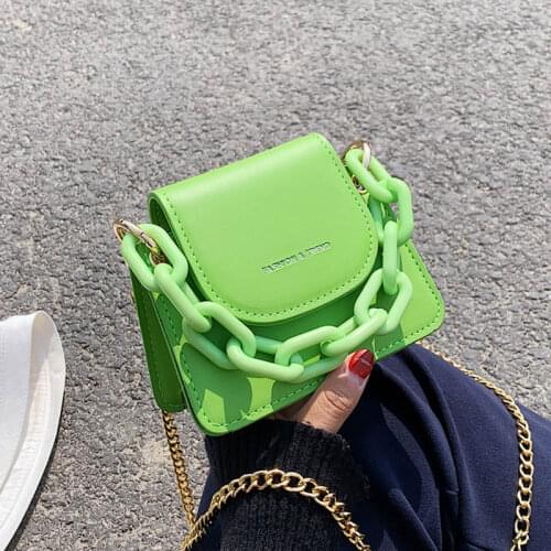 Women PU Leather Handbags Fashion Mini Crossbody Bag For Women Acrylic Chain Shoulder Bag Female Small Clutch Ladies Coin Purses