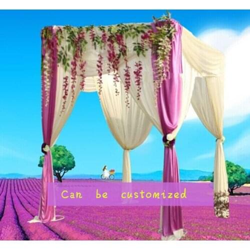 1.8*2.3m wedding square pavilions chuppah drapery for wedding decoration favors gauze curtain booth vows Can be customized