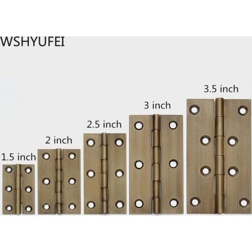 WSHYUFEI Antique Brass Hinges Fine Quality Hinge Cabinet Cupboard Jewelry Box Cabinet Furniture Hardware Hinges with Screw