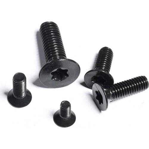 10/50 Black 304 Stainless Steel Six-Lobe Torx Head Flat Countersunk Screw M2 M2.5 M3 M4 M5 M6 Six Lobe Bolt Machine screw GB2673