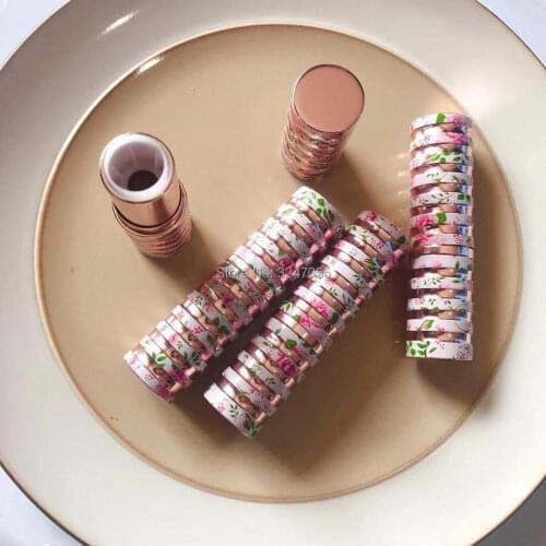 12.1mm Elegant Empty Round Cosmetic Lipstick Tube, Beautiful Handmade Lip Rouge Refillable Containers, Lip Balm Storage Bottle