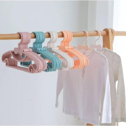 20pcs/lot Portable Clothes Hanger Kids Children Toddler Baby Clothes Coat Plastic Hangers Hook Household Kids Clothing Organizer
