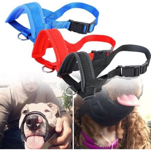 60% Dropshipping!!Nylon Adjustable Pet Dog Mouth Muzzle Anti Biting Barking Chewing Accessories