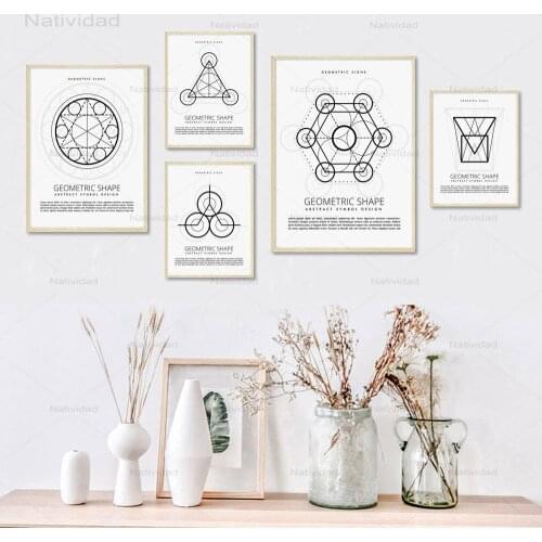 Abstract Sacred Geometry Sign Canvas Painting Nordic Posters and Prints Wall Art Pictures for Modern Sitting Room Home Decor