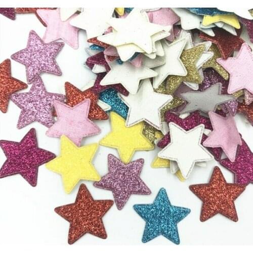 DIY 200pcs Mixed Glitter Sequins Stars Felt Appliques scrapbooking crafts 25mm