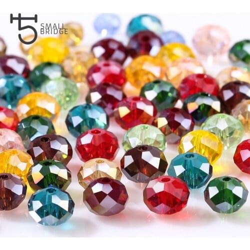 4 6 8mm Czech Loose Rondelle Crystal Beads For Jewelry Making Diy Needlework AB Color Spacer Faceted Glass Beads Wholesale Z179